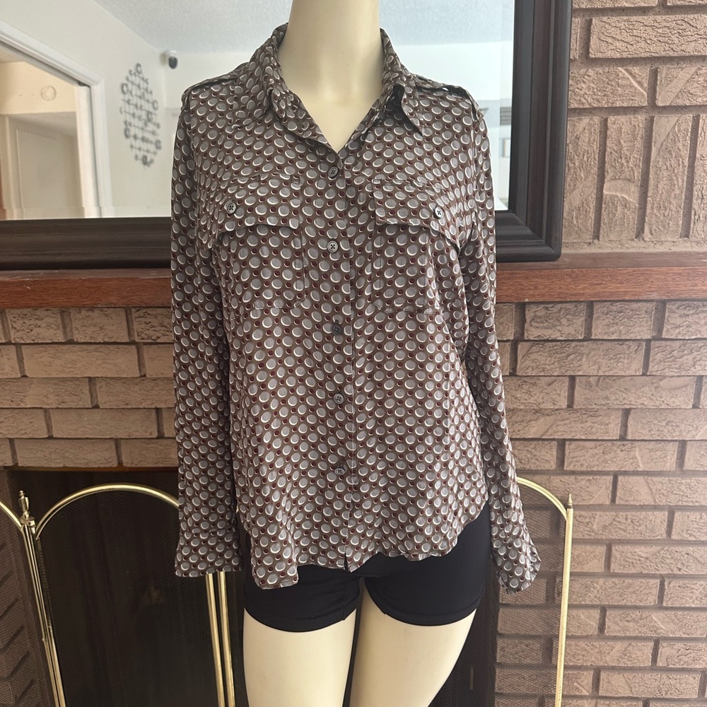 Marc Jacobs Gray Long Sleeve Relaxed Blouse